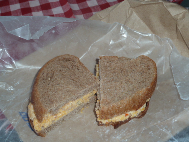 Green Olive Pimento Cheese Sandwich