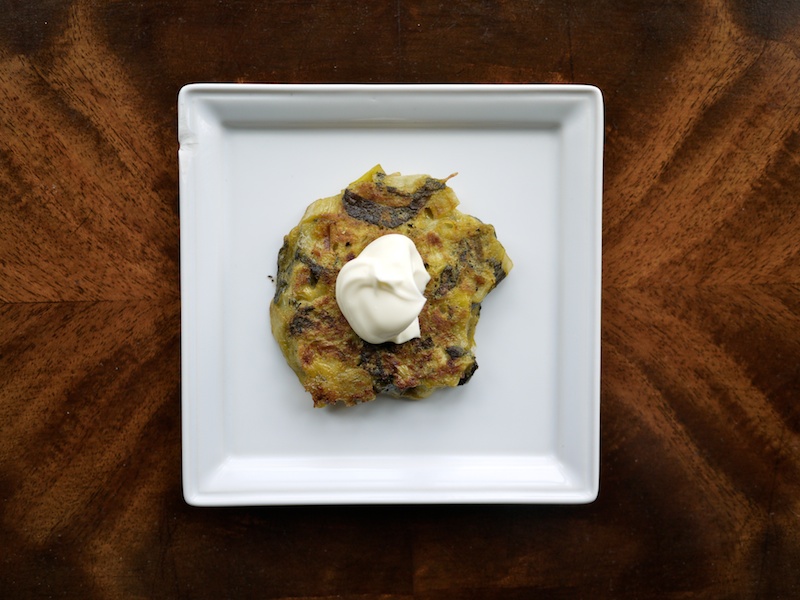 Leek and Sorrel Pancakes