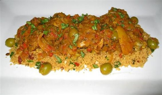 Braised Moroccan Chicken and Olives 
