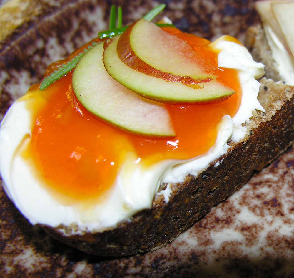 Pumpkin cream with seckel pear