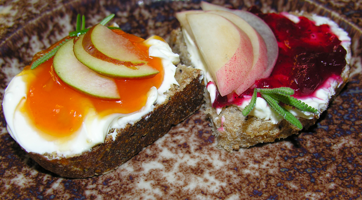 Pumpkin cream with seckel pear