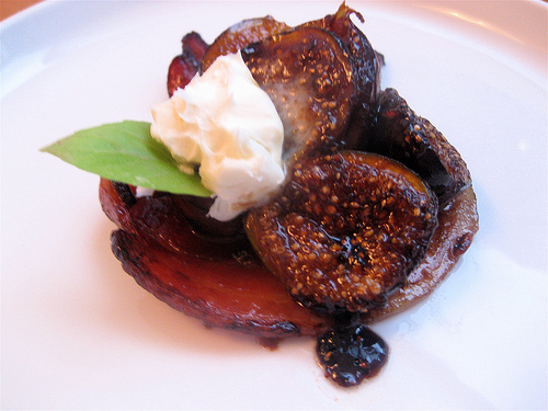 BALSAMIC GLAZED FIGS w/PANCETTA & MASCARPONE