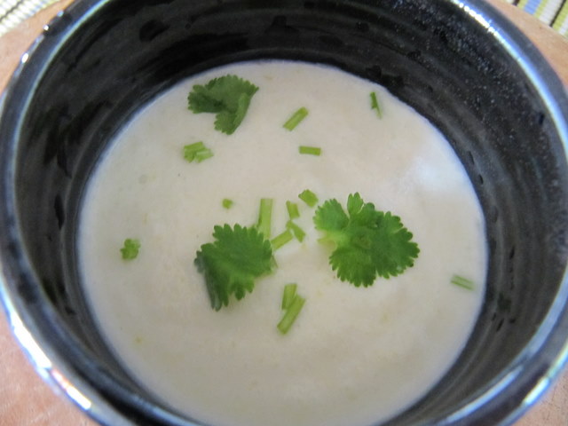 Chilled Cauliflower and Carrot Soup with Ginger