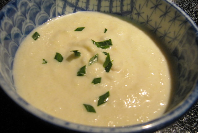 Chilled Cauliflower and Carrot Soup with Ginger