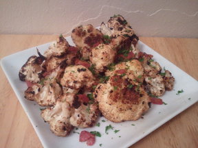 Cauliflower with black garlic and sherry