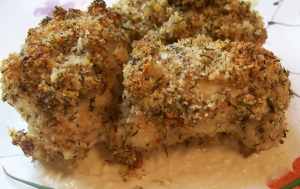 Baked Crispy Mustard Chicken