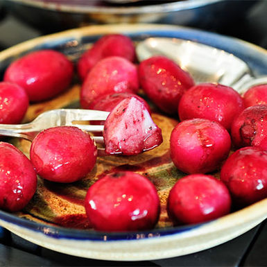 Bourbon-glazed-radishes