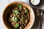 Crispy Lentils with Ground Lamb