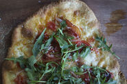 Speck + Arugula Pizza for a Virtual Dinner Party