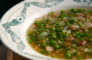 Spring Pea and Farro Soup (+ Tom's 6 Soup Rules)