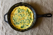 Frittata with Spring Greens, Parmesan and Pancetta