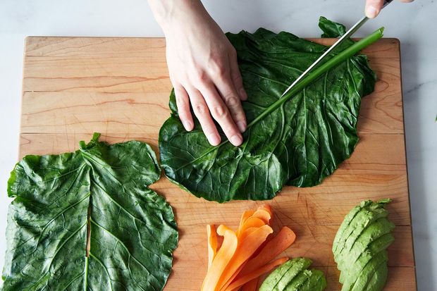Collard Roll Ups with Coconut Curry Kale