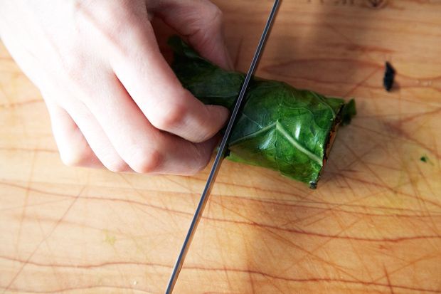 Collard Roll Ups with Coconut Curry Kale