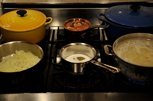 Mashed Potatoes with Caramelized Onions and Goat Cheese