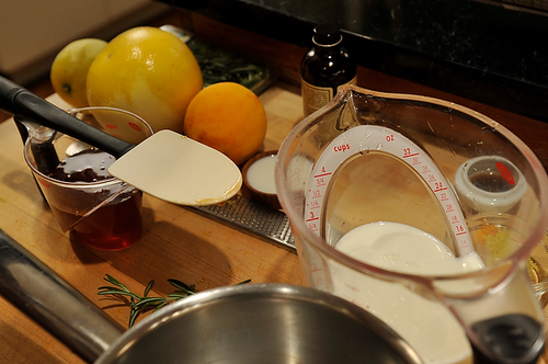Airy Rosemary Citrus Pignole Bread Pudding