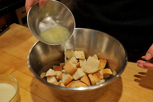 Airy Rosemary Citrus Pignole Bread Pudding