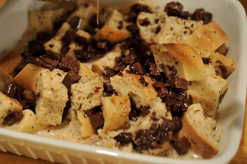 Bourbon Chocolate Bread Pudding