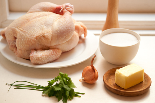 Wishbone Roast Chicken with Herb Butter