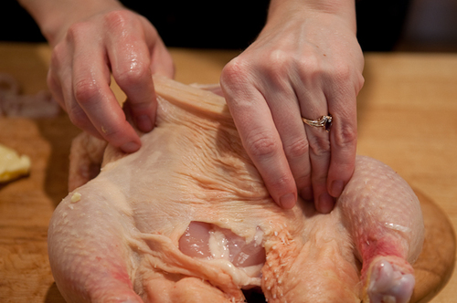 Wishbone Roast Chicken with Herb Butter