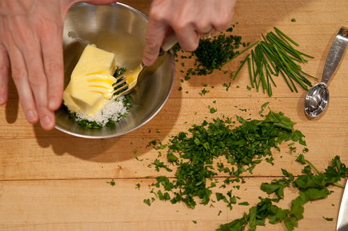 Wishbone Roast Chicken with Herb Butter