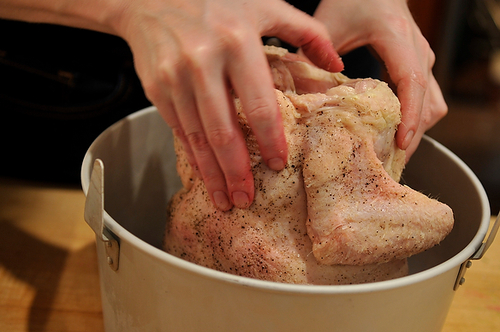 Wishbone Roast Chicken with Herb Butter