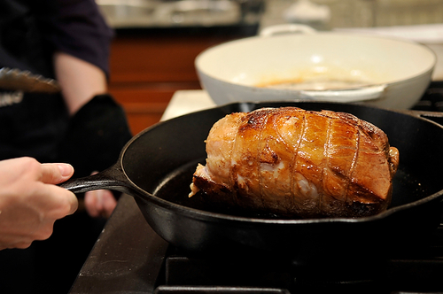 Pork Brined in Rum and Cider with Apples