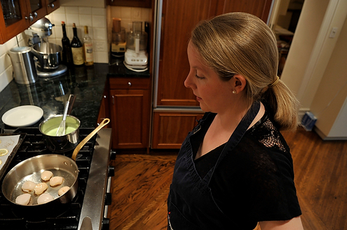 Seared Scallops with Spring Onion and Tarragon Cream
