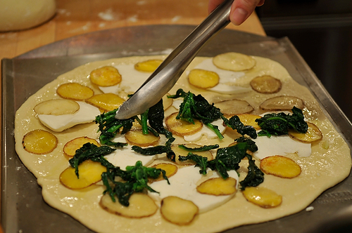 Broccoli Rabe, Potato and Rosemary Pizza
