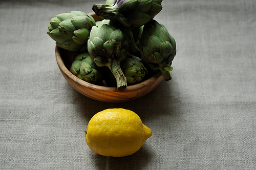 Baby Purple Artichokes Fried in Olive Oil