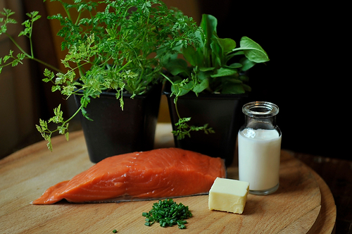 Salmon in Sorrel Sauce