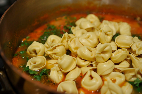 Smoky Minestrone with Tortellini and Parsley or Basil Pesto