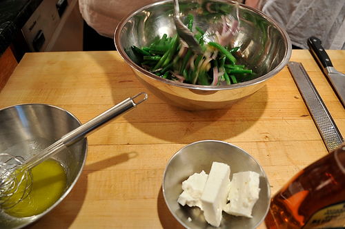 Lemony Green Bean Salad with Feta, Red Onion, and Marjoram