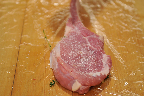 Veal Chops Lombatina with Roasted Garlic