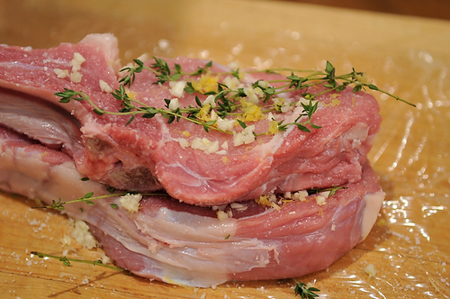Veal Chops Lombatina with Roasted Garlic