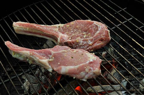 Veal Chops Lombatina with Roasted Garlic
