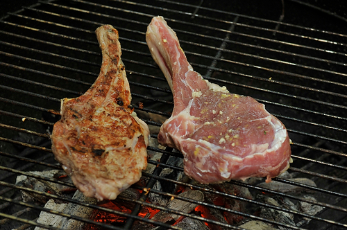Veal Chops Lombatina with Roasted Garlic