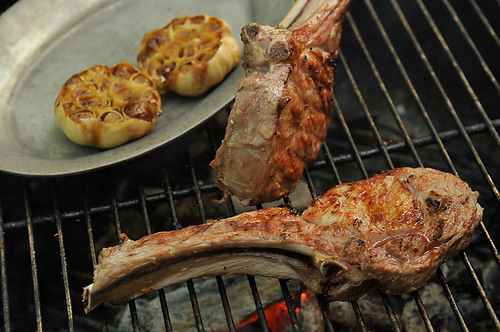 Veal Chops Lombatina with Roasted Garlic