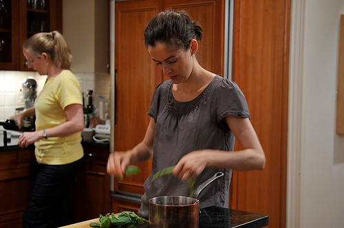 Peaches Poached with Basil