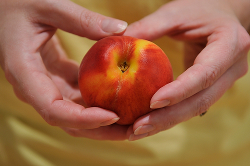 Peaches Poached with Basil