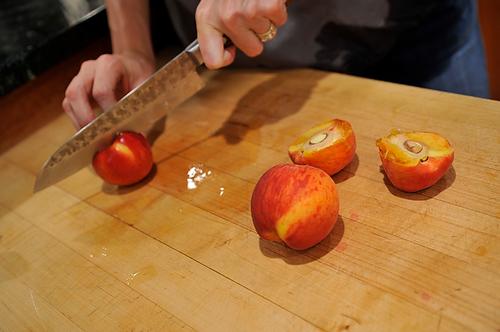 Peaches Poached with Basil