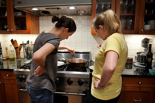Peaches Poached with Basil