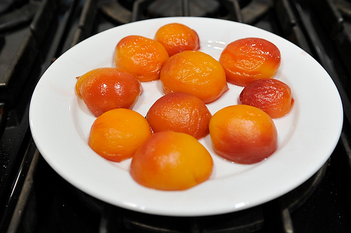 Peaches Poached with Basil