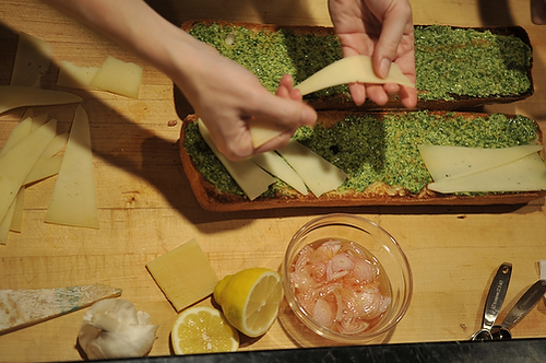 Prosciutto and Fontina Panini with Arugula Pesto 