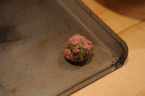 Kefta-Style Meatballs with Grilled Grapes and Yogurt Sauce