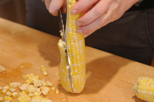 Roasted Red Pepper Soup with Corn and Cilantro