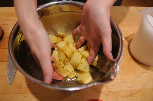 Roasted Radish and Potato Salad with Black Mustard and Cumin Seed