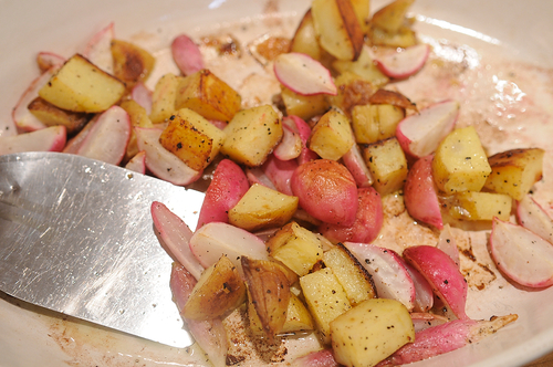 Roasted Radish and Potato Salad with Black Mustard and Cumin Seed