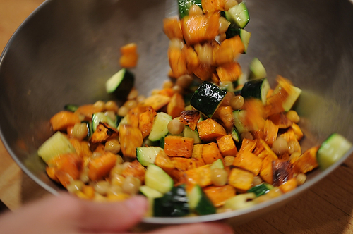 Yam, Zucchini, and Chickpea Salad