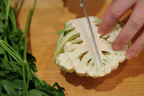 Roasted Cauliflower with Gremolata Bread Crumbs