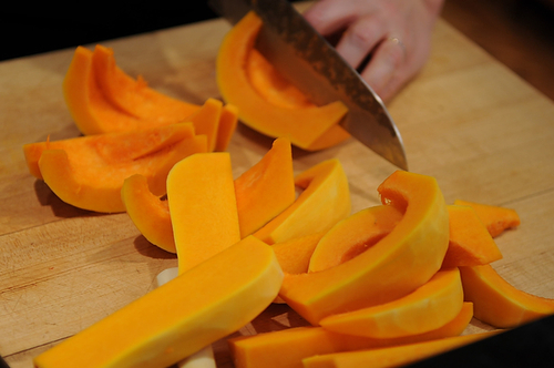 Caramelized Butternut Squash Wedges with a Sage Hazelnut Pesto
